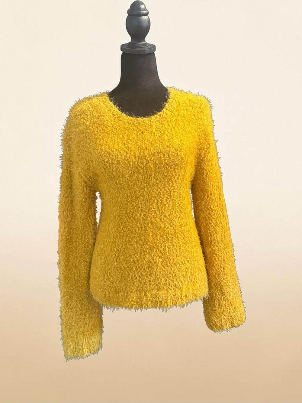 BB Dakota Sunny Yellow Fuzzy Crewneck Sweater